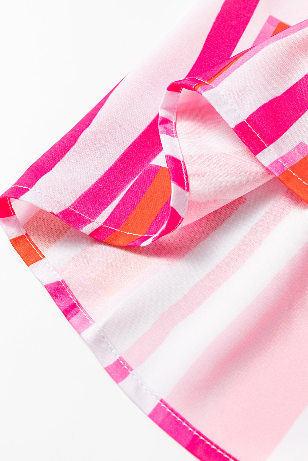 Chemise décontractée rose à manches chauve-souris et imprimé abstrait-A WOMAN WE LOVE