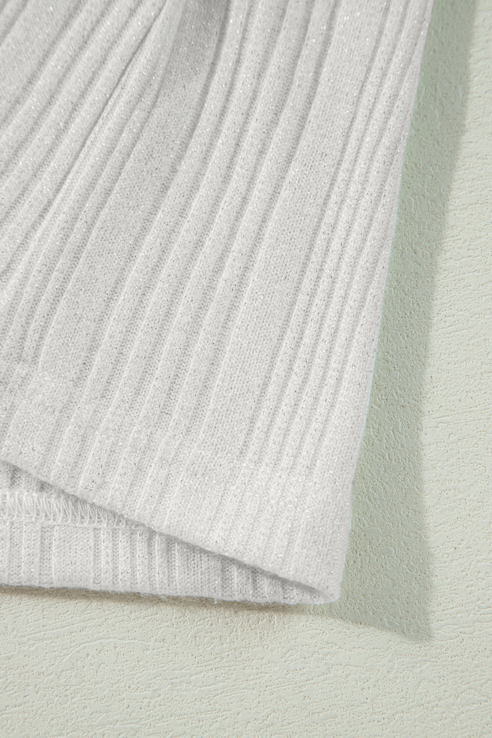 Cardigan tunique boutonné côtelé de couleur unie blanc-A WOMAN WE LOVE