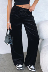 Large black black pants with tightening cord