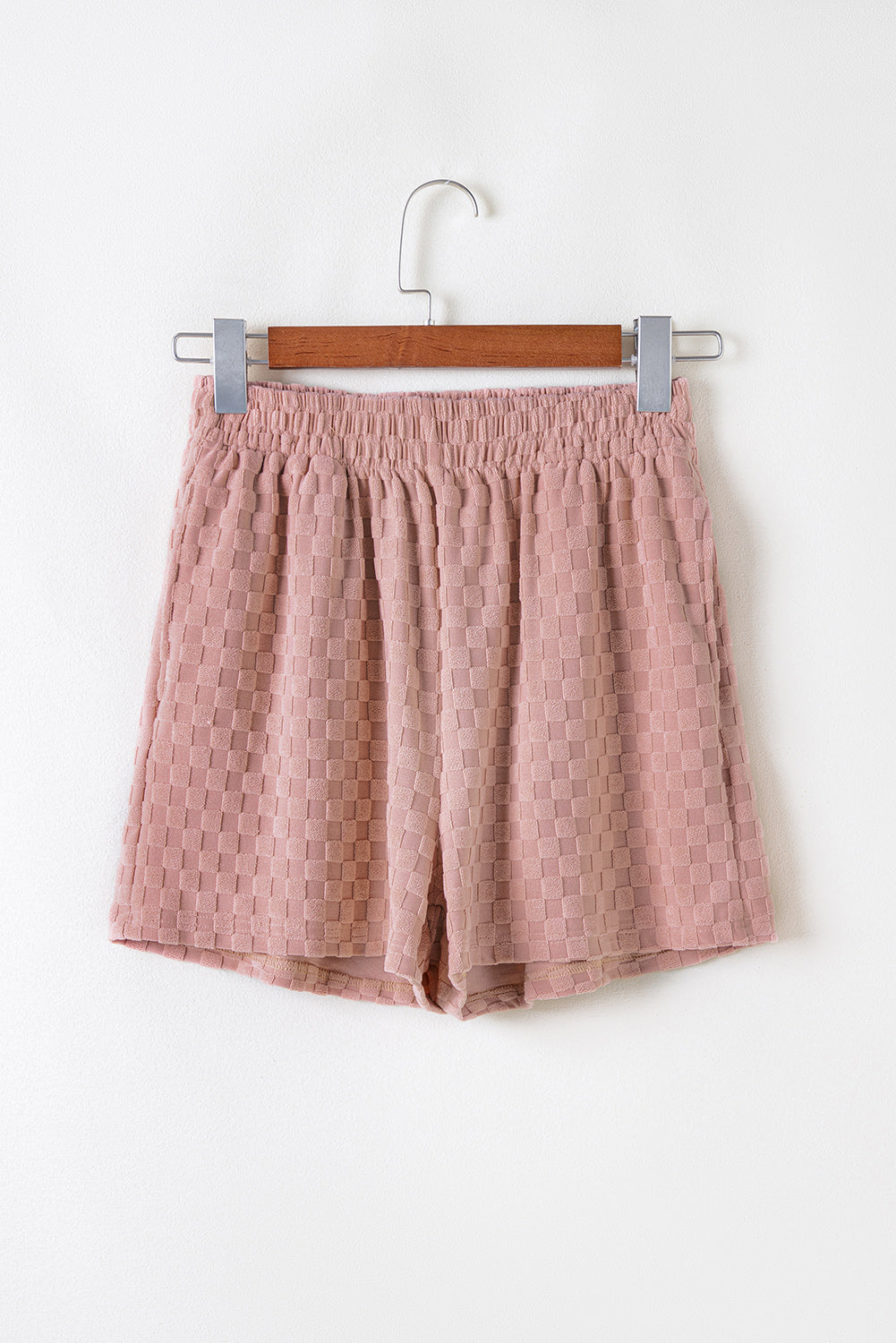 Ensemble haut à manches longues et short texturé à carreaux Blossom-A WOMAN WE LOVE