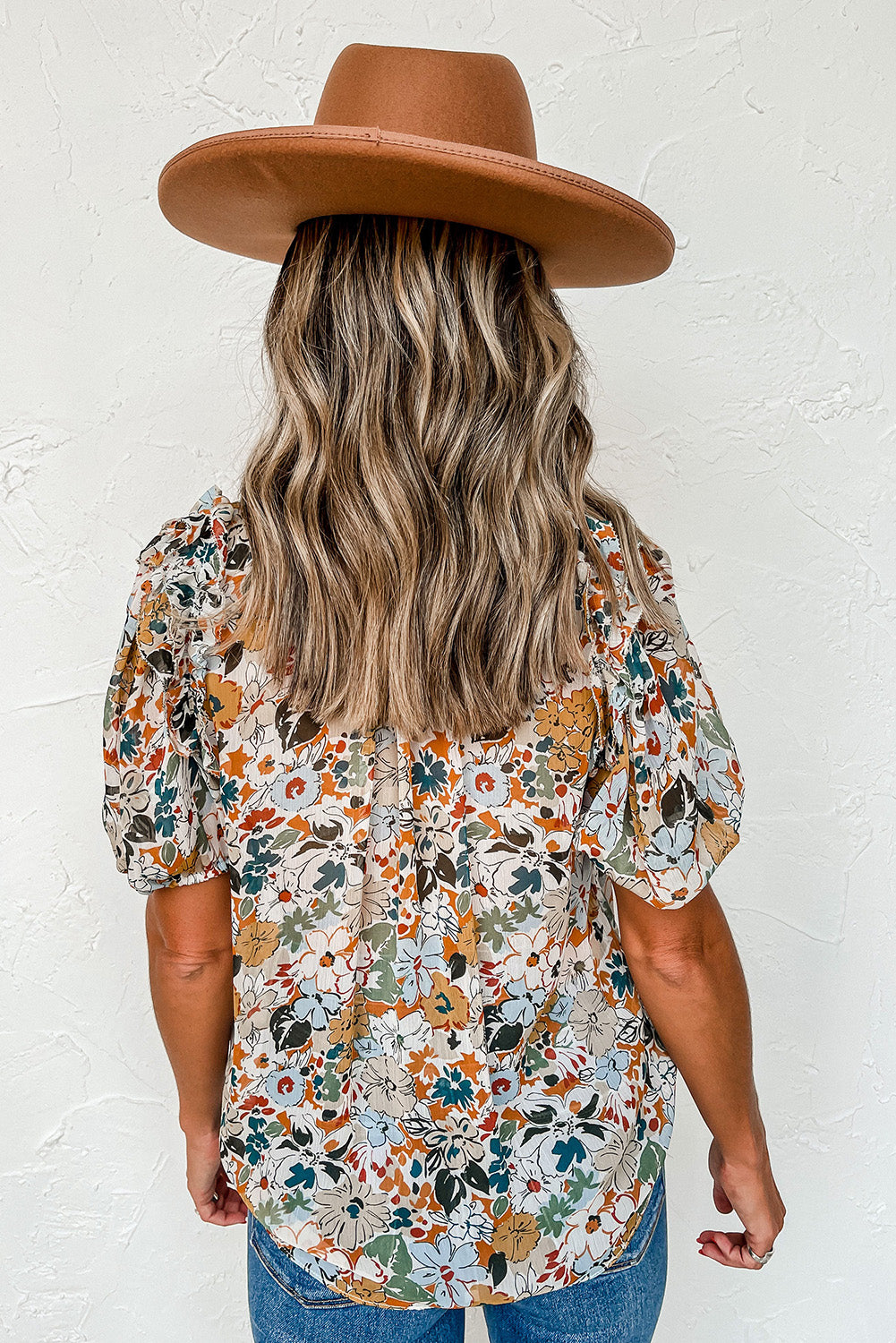 Blouse multicolore fendue à  floral-A WOMAN WE LOVE