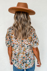 Blouse multicolore fendue à  floral-A WOMAN WE LOVE