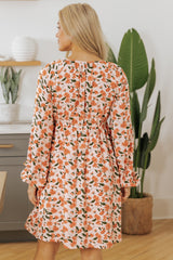 Beige Babydoll Dress with V * necklines in V *