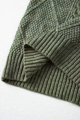 Robe pull coupe ample en tricot torsadé vert brume à épaules tombantes