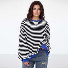 Sudadera demasiado dimensional con rayas negras *