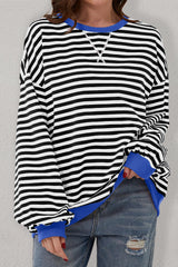 Sudadera demasiado dimensional con rayas negras *