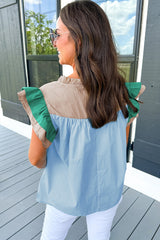 Chemisier color block bleu brume *-A WOMAN WE LOVE