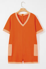 Combi-short bicolore décontractée Orange *