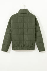 Veste matelassée vert kaki zippée avec poche