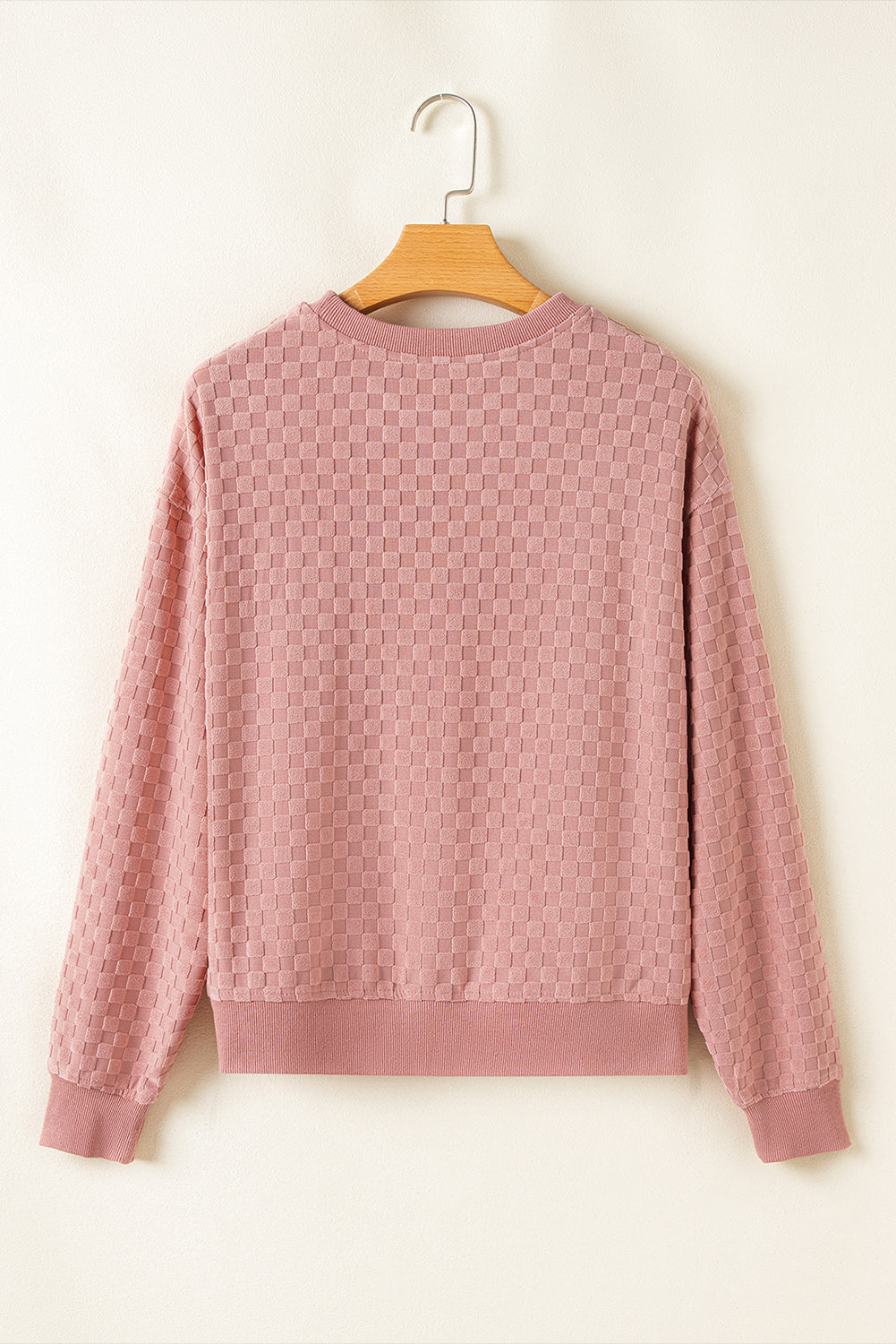 Ensemble haut à manches longues et short texturé à carreaux Blossom-A WOMAN WE LOVE