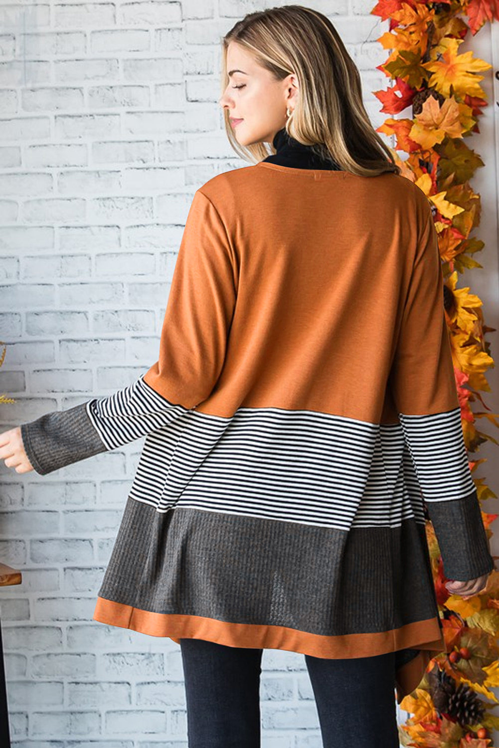 Cardigan ouvert patchwork rayé *-A WOMAN WE LOVE