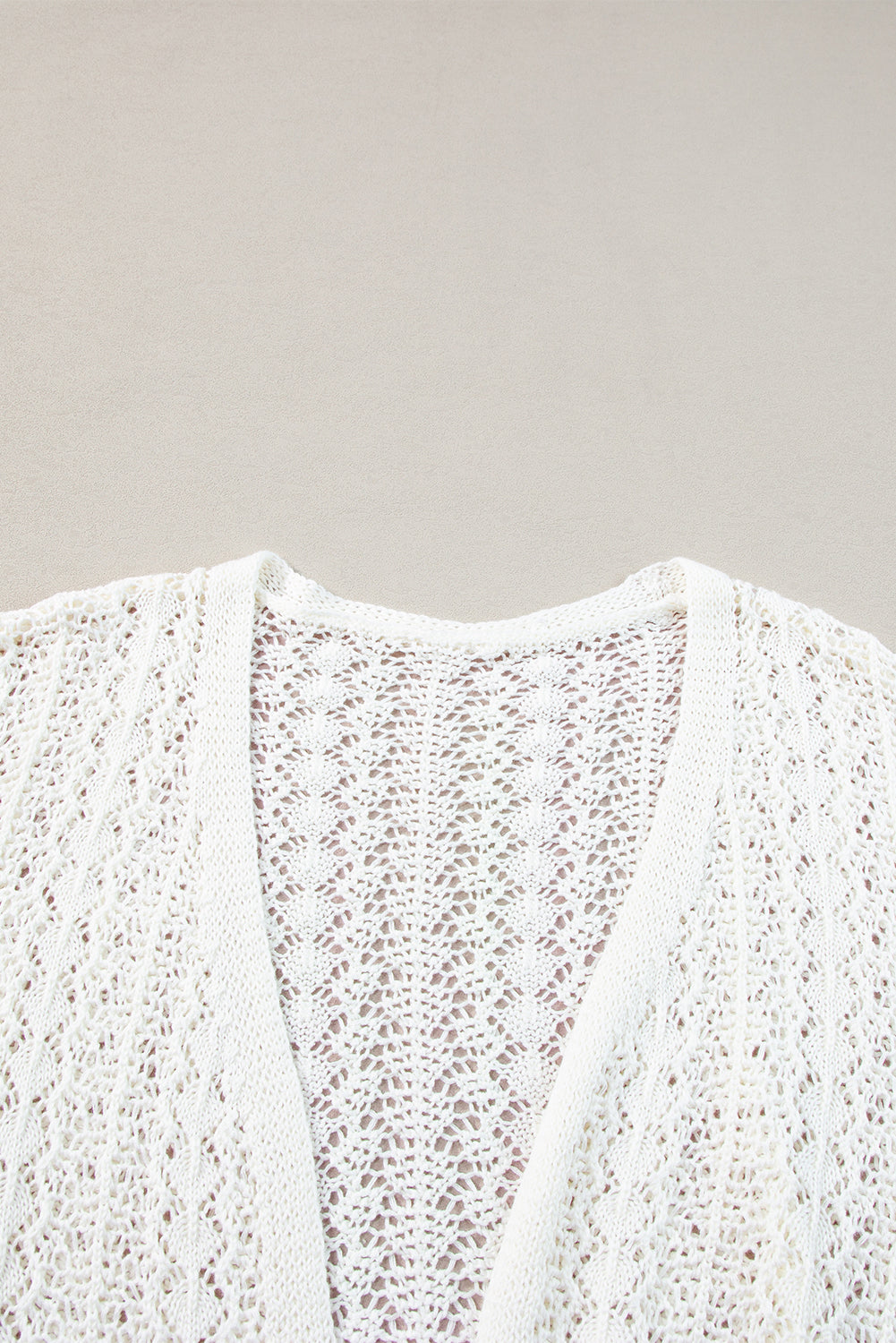 Cardigan blanc élégant en tricot ajouré *-A WOMAN WE LOVE