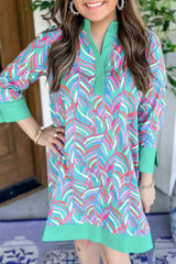 Vestido recto con estampado abstracto *