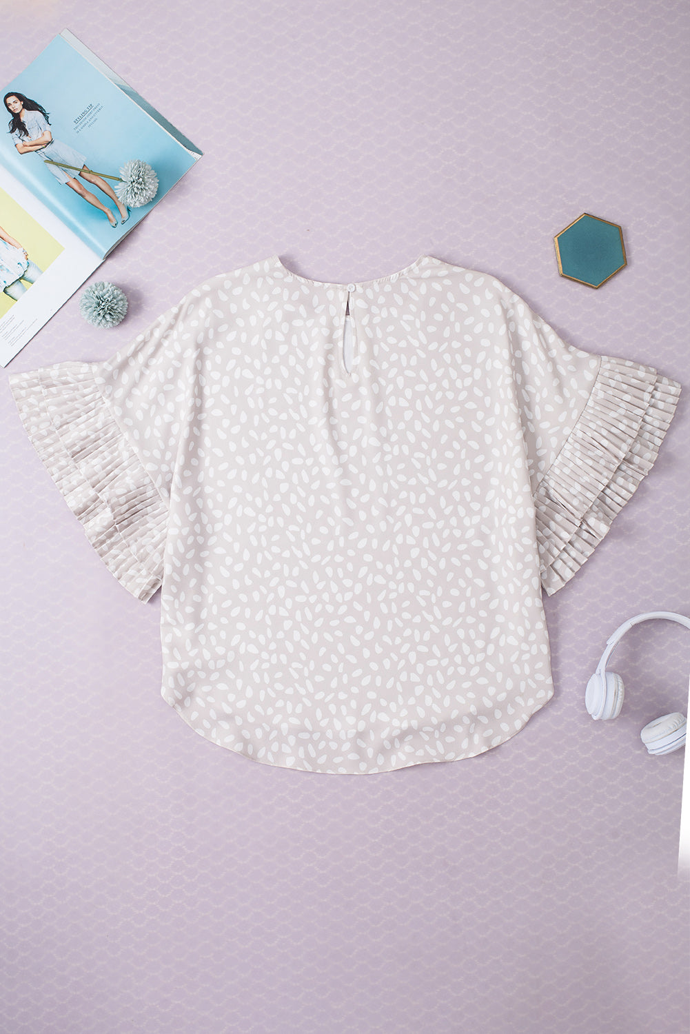 Chemisier ample kaki à manches volantées et dolman-A WOMAN WE LOVE