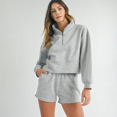 Zipped and light gray shore-Short-Short-Short set