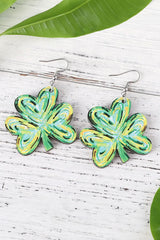 Boucles d'oreilles pendantes en forme de trèfle peint vert clair Saint-Patrick-A WOMAN WE LOVE