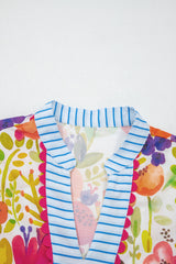 Robe à imprimé floral rose vif, bordure en ricac