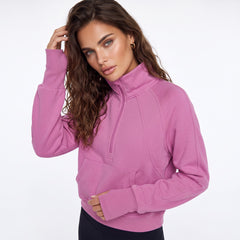 Sudadera con cremallera de espada a cuello *
