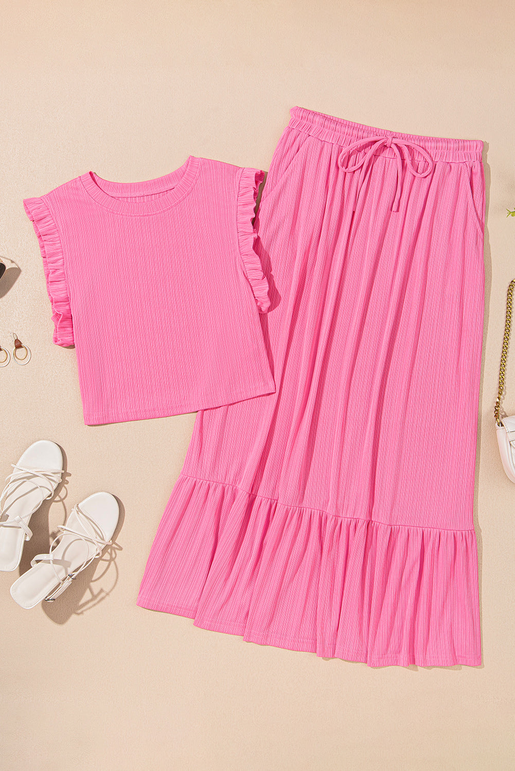 Ensemble jupe longue à lacets et gilet court *-A WOMAN WE LOVE