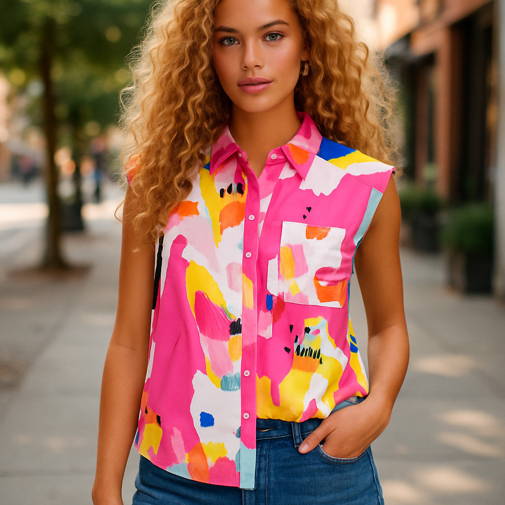 Short -sleeved relaxed shirt *