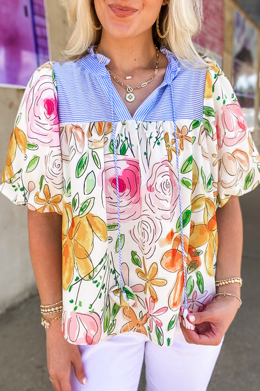 Chemisier multicolore à imprimé floral *-A WOMAN WE LOVE