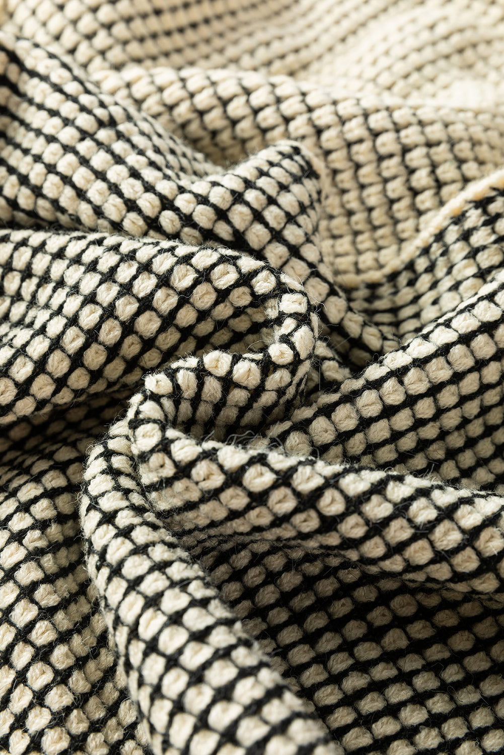 Cardigan ouvert sur le devant à carreaux abricot et bordure contrastée-A WOMAN WE LOVE