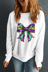 White drooping shoulder sweatshirt *