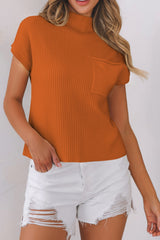 Short sleeve sweater in ribbed knitting *