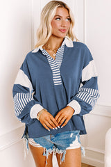 Patchwork collar sweatshirt *