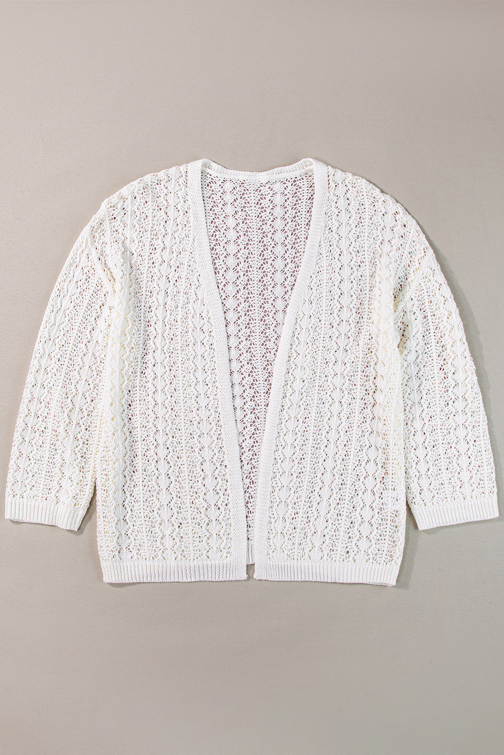 Cardigan blanc élégant en tricot ajouré *-A WOMAN WE LOVE
