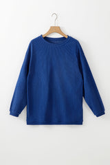 Dark blue corduroy oversized sweatshirt