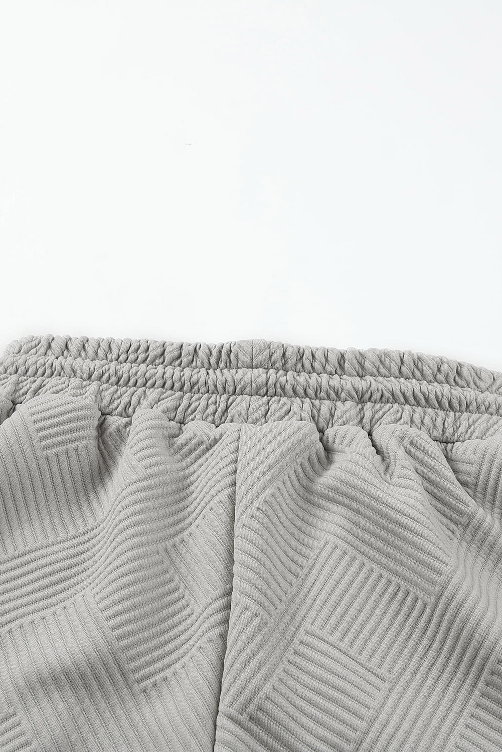 Gris - Conjunto de 2 piezas de pantalones cortos con cordón y textura lisa