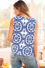 Blue -folded flip flop tank top *