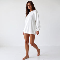 White corduroy oversized sweatshirt