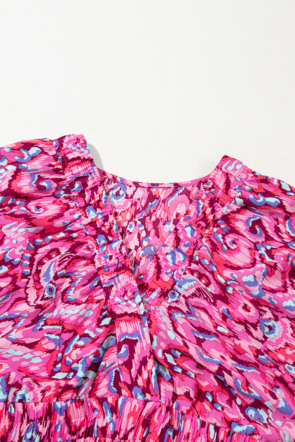 Combi-short taille haute à imprimé abstrait rose-A WOMAN WE LOVE