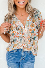 Blouse multicolore fendue à  floral-A WOMAN WE LOVE