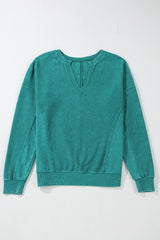 Sudadera con hombro caído y collar de colores lisos