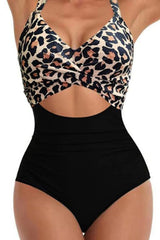 Black leopard 2 tones * monokini