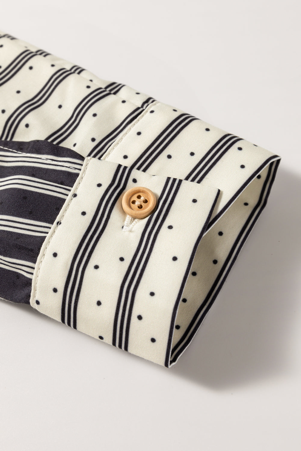 Chemisier rayé 2 tons patchwork demi-boutons poches *-A WOMAN WE LOVE