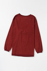 Racing red corduroy oversized sweatshirt