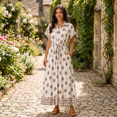 OLIVIA NATURA – La robe chemise longue inspirée des jardins
