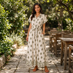 OLIVIA NATURA – La robe chemise longue inspirée des jardins