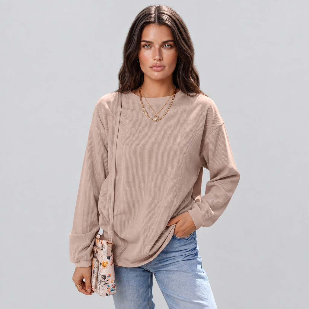 Apricot corduroy oversized sweatshirt