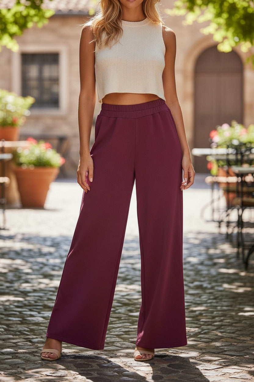 Pantalon asymétrique bordeaux